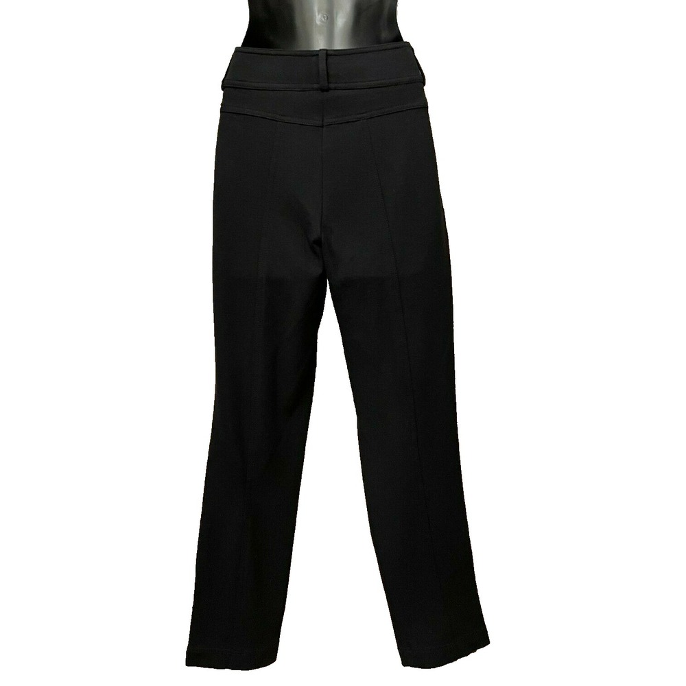 Cache Womens Modern Mid Rise Skinny Straight Leg Pants Sz 2 Black Knit Stretch - Picture 8 of 13
